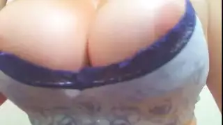 big boobs show: horny woman fondles her heavy melons