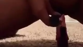 حسناوية شرق أوسطية تداعب نفسها ثم تركب هزازًا