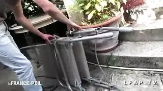tiny french snatch takes a rough pounding