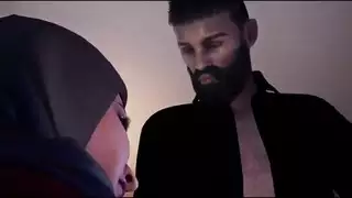 العاهرة المحجبة ضخمة الصدر تتعرض للضرب الشرجي