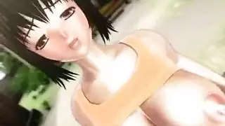 cartoon wife enjoys a rough glass dildo in her tight snatch