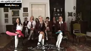 نيك جماعي لعاهرة المدرسة: جميع الفتحات ممتلئة، ترجمة عربية