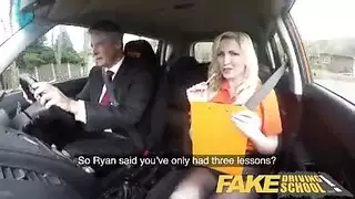 senior citizen fills blonde teachers pussy in automotive tryst