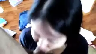 نشاط فموي عميق عنيف ينتهي بفم كريمي