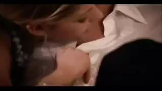kitchen threesome with martine and two cocks